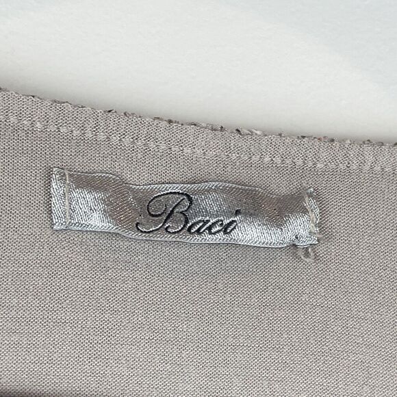 Baci Tunic Top Women Medium Multi Silk Draped Blouse Artsy Casual Flowy Ruffle - Picture 4 of 8